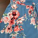 Joe B Floral Blue Dress Shorts Photo 1