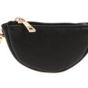 BP  Half Moon Key Chain Pouch Faux Leather Black Photo 0