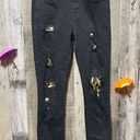 Judy Blue  Black Destroyed Leopard Patch Skinny Jeans Photo 0