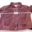 Christopher & Banks  Red Faded Denim Long Sleeve Button Front Jean Jacket Sz S Photo 6