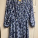 Maeve Anthropologie  Blue Geometric Dress Print Galen Size Medium Photo 0