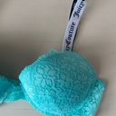 Juicy Couture NWOT  mint teal lace push up bra logo straps Photo 3