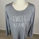 Rae Dunn  Grey Long Sleeve Sweet Dreams Top Size L Photo 1