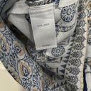 J.Jill  Womens Tank Top Medium Blue White Tunic 100% Linen Elephant Print Hem Photo 5