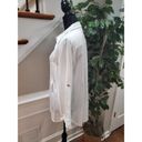 T&W Designs Womens White Tencel Collared Long Sleeve Button Down Casual Shirt XS Photo 5