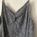 BP  Cropped Black & White Gingham Plaid Lettuce Edge V-Neck Tank Top M Photo 4