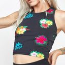 Kappa  Black Maluku Floral Crop Tank Top Size Small Photo 0