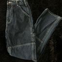 Brandy Melville JOHN GALT DARK BLUE HIGH WAISTED CARPENTER JEANS Photo 0