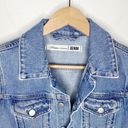 Lovers + Friends  Denim Brandon cropped raw edge hem denim jacket Imogene size XS Photo 4