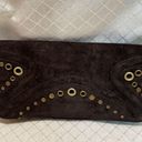 Banana Republic Brown Suede Clutch/Purse/Handbag with Gold Tone Studs/Grommets Photo 0