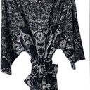 Natori  Disney Alice Top Size 3X Black Floral Scoop Neck 3/4 Sleeve Photo 1