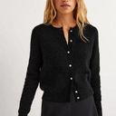 Boden USA Boden Jewel Button Fluffy Black Cardigan Photo 2