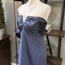 Cinq à Sept  Teo Ruched Satin Sheath Mini Dress Blue Womens Size 14 Photo 7