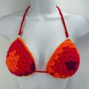 Handmade Napper brand granny square string bikini top halter adjustable any size Orange Size undefined Photo 1