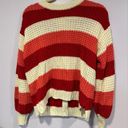 Pop sugar red orange and white strip sweater cardigan Photo 2