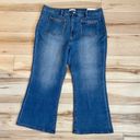 Loft NWT   Braided High Rise Kick Crop Jeans Classic Mid Wash Reg Petite 34 / 18 Photo 2