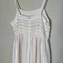 Loft White Tiered Linen Blend Maxi Dress Womens Colorful Striped Boho Photo 4