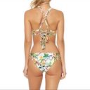 Red Carter  Martinique Macrame Tropical Floral High Neck Bikini Top Bathing Suit Photo 5