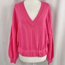 Abound New  Elastic Hem V-Neck Sweater Long Sleeve Knit Pullover Pink Photo 1