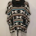 Double Zero  wool blend cowl neck poncho sweater M Photo 0