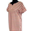 Talbots  Stargazer Stripe T Shirt Dress Dark Nectarine Size Medium Petite Photo 4