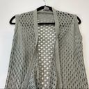 Romeo + Juliet Couture  Crochet Vest Grey Sz Small Loose Knit Drapey Front Y2K Photo 6