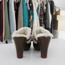 Tommy Hilfiger Merry Vintage Y2K Leather Faux Fur Trim Platform Clogs Photo 4