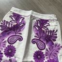 Farm Rio NWOT  Linen Womens Maxi Purple Floral Skirt Size XS Pocket Side Zipper Photo 7