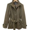 Nicole Miller  Wool Blend Belted Lined Trench Coat Forest Green M Fits Like S Photo 0