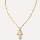 Kendra Scott Cross Gold Pendant Necklace in White Kyocera Opal Photo 0