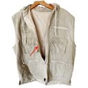 Banana Republic VINTAGE  Bush Vest Hoodie Tan Khaki Cargo Zip Pockets Safari XL Photo 4