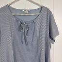 Pendleton  Short Sleeve Blue and White Striped Tee with Tie at Neck SZ XL Photo 1