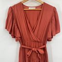 Petal and Pup  Barker Dress Tie Belt Fit & Flare Short Sleeves Tiered Rust Womens 6 Photo 4