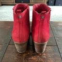 Sam Edelman  Red Nubuck Western Booties Size 10 Photo 2