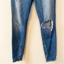 Pistola  Medium Blue Distressed Ankle Zip Mid Rise Distressed Skinny Jeans Sz 27 Photo 2