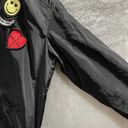 EXPRESS Black Bomber Jacket w/ patches Size M (Like New) Photo 2