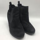 American Eagle  Black Faux Suede Block Chunky Heel Bootie Boot size 10 Photo 1