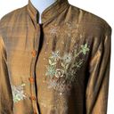 Coldwater Creek Vintage  Silk Dupioni Embroidered Mandarin Collar Jacket Artsy Photo 1