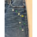 Alice + Olivia AO.LA  High Rise Girlfriend Floral Embroidered Straight Jeans sz 2 Photo 3