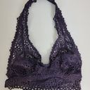 Aerie  Women's Bra XS Purple Bralette Lace Crochet Eyelet Halter Racerback Photo 1