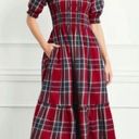 Hill House New  louisa nap dress red tartan cotton Photo 2