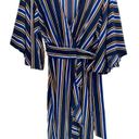 Umgee  Striped Faux Wrap Midi Dress L Photo 2