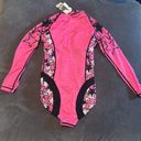 Women’s Pink with Stars Design Long Sleeve Swimsuit Rashguard Size S NWT Photo 6