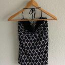 Robin Piccone  Navy Blue & White Halter Tankini Top Photo 1