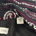 Coldwater Creek  Sz 10 Cropped Jacket Blazer Floral Paisley Print m Black Womens Photo 9