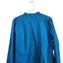 Worthington  Button Poplin Long Sleeve Ruffled Rosette Blue Shirt Blouse Size XL Photo 6