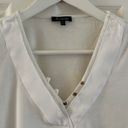 Massimo Dutti White V-neck Blouse Long Sleeves Photo 1