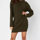 Lulus Lulu Bringing Sexy Back Olive Green Backless Sweater Dress Photo 0