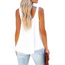 Wishlist  APPAREL Sleeveless Scoop Neck Textured Flowy Tank Top Ivory Size Small Photo 4