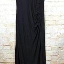 A pea in the pod Pea in the Pod Luxe Waist Ruched Maternity Maxi Dress Womens M Black Side Slit Photo 1